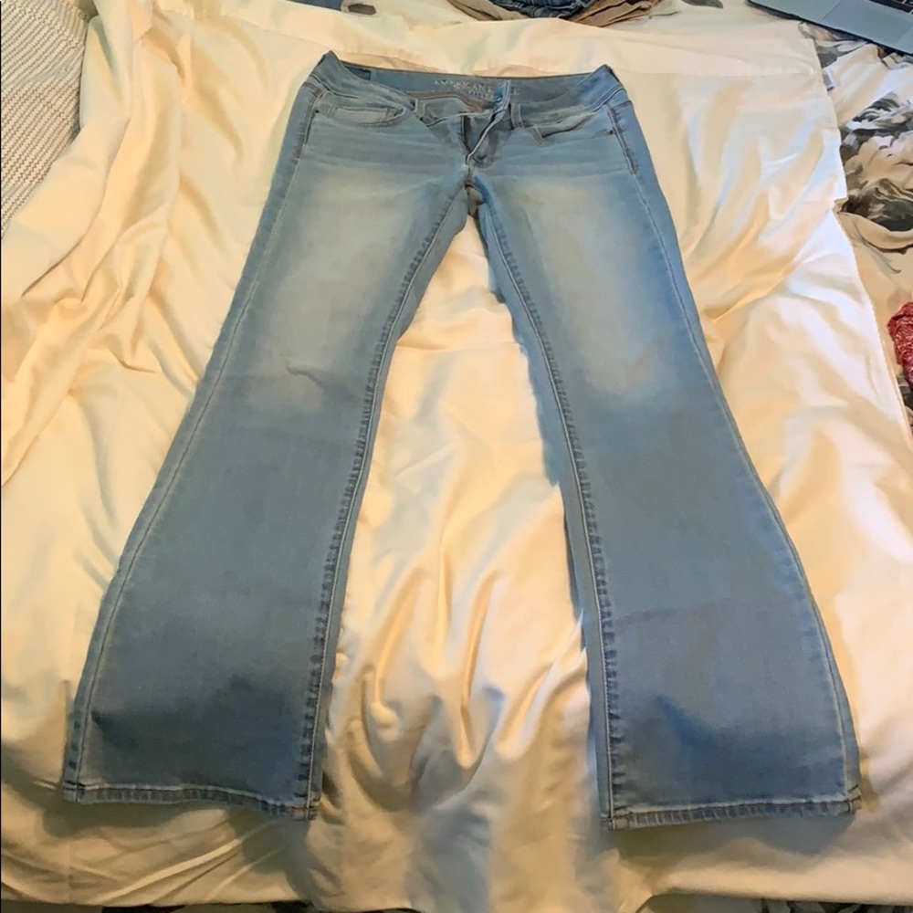 Light wash American Eagle boot cut jeans